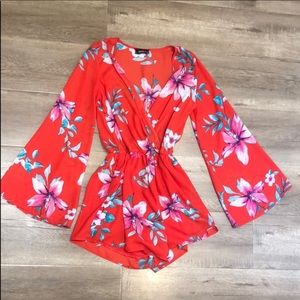 4si3nna red tropical romper